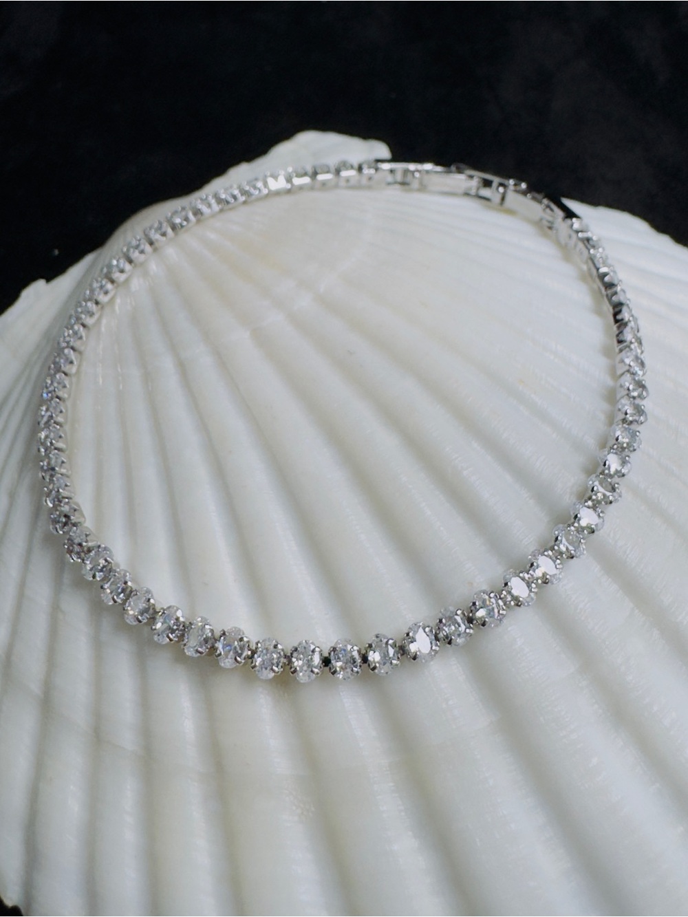Classic Silver Crystal Tennis Bracelet - Women's Sparkling Bracelet